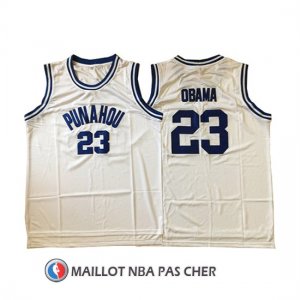 Maillot NCAA Punahou Obama 23 Blanc