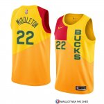 Maillot Milwaukee Bucks Khris Middleton Ville 2018-19 Jaune