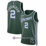 Maillot Detroit Pistons Cade Cunningham NO 2 Ville 2022-23 Vert
