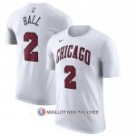 Maillot Manche Courte Chicago Bulls Lonzo Ball Ville 2022-23 Blanc