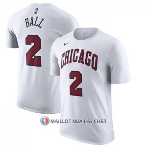 Maillot Manche Courte Chicago Bulls Lonzo Ball Ville 2022-23 Blanc