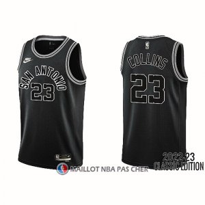 Maillot San Antonio Spurs Zach Collins NO 23 Classic 2022-23 Noir