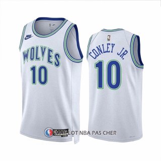 Maillot Minnesota Timberwolves Mike Conley JR. NO 10 Classic 2023-24 Blanc