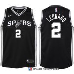 Maillot Enfant San Antonio Spurs Leonard 2017-18 2 Noir