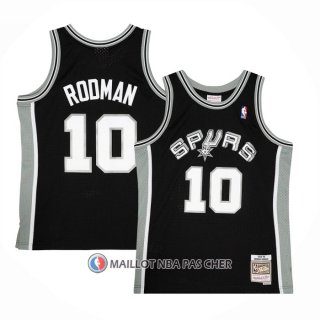 Maillot San Antonio Spurs Dennis Rodman NO 10 Mitchell & Ness 1993-94 Noir