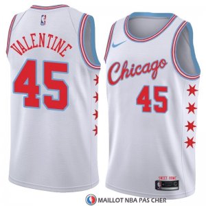 Maillot Chicago Bulls Denzel Valentine Ville 2018 Blanc