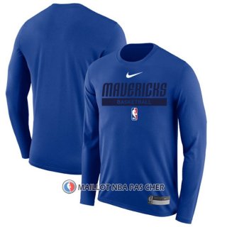 Maillot Manches Longues Dallas Mavericks Practice Performance 2022-23 Bleu