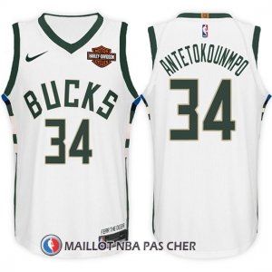 Maillot Milwaukee Bucks Giannis Antetokounmpo 34 2017-18 Blanc