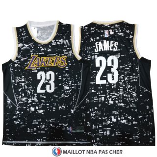 Maillot Luces de La Ville Los Angeles Lakers Lebron James Noir