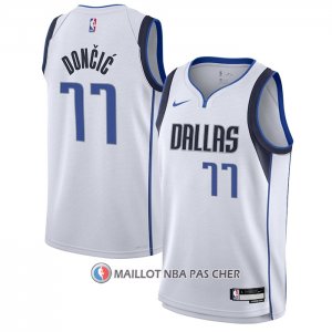 Maillot Enfant Dallas Mavericks Luka Doncic NO 77 Association 2021 Blanc