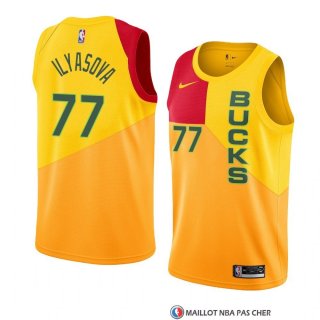 Maillot Milwaukee Bucks Ersan Ilyasova Ville 2018-19 Jaune