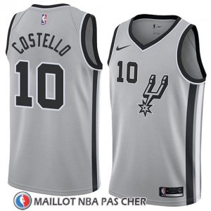 Maillot San Antonio Spurs Matt Costello No 10 Statement 2018 Gris