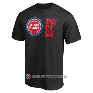 Maillot Manche Courte Detroit Pistons Whole New Game Noir