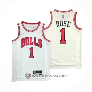 Maillot Chicago Bulls Derrick Rose NO 1 Association 2021 Blanc