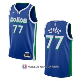 Maillot Dallas Mavericks Luka Doncic NO 77 Ville 2022-23 Bleu