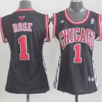 Maillot Femme de Rose Chicago Bulls #1 Noir