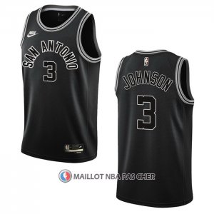 Maillot San Antonio Spurs Keldon Johnson NO 3 Classic 2022-23 Noir