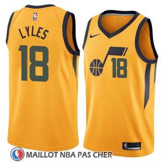 Maillot Utah Jazz Jairus Lyles No 18 Statement 2018 Jaune