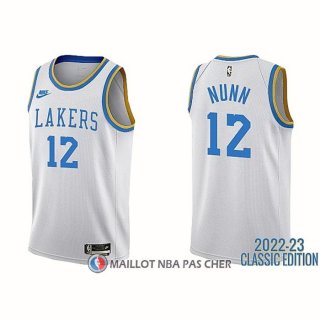 Maillot Los Angeles Lakers Kendrick Nunn NO 12 Classic 2022-23 Blanc