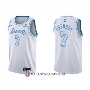Maillot Los Angeles Lakers Carmelo Anthony NO 7 Ville 2021-22 Blanc