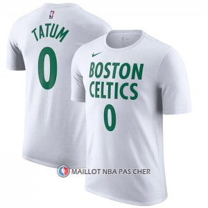 Maillot Manche Courte Boston Celtics Jayson Tatum Ville 2020-21 Blanc