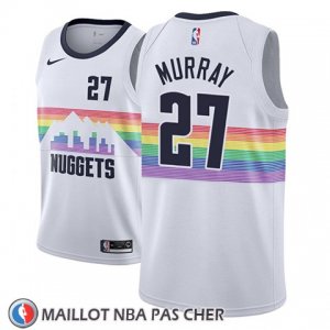 Maillot Denver Nuggets Jamal Murray No 27 Ciudad 2018-19 Blanc