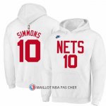 Veste a Capuche Brooklyn Nets Ben Simmons Classic 2022-23 Blanc