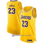 Maillot Los Angeles Lakers LeBron James NO 23 Icon Authentique Jaune