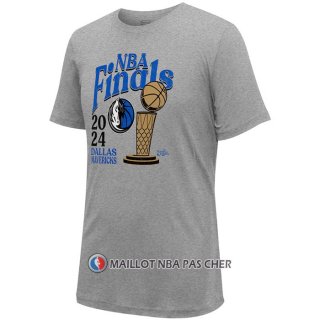Maillot Manche Courte Dallas Mavericks 2024 NBA Finals Revolution Gris