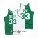 Maillot Boston Celtics Larry Bird NO 33 Mitchell & Ness 1985-86 Split Blanc Vert