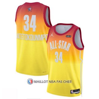 Maillot All Star 2023 Milwaukee Bucks Giannis Antetokounmpo NO 34 Orange