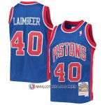 Maillot Detroit Pistons Bill Laimbeer NO 40 Mitchell & Ness 1988-89 Bleu