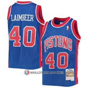 Maillot Detroit Pistons Bill Laimbeer NO 40 Mitchell & Ness 1988-89 Bleu