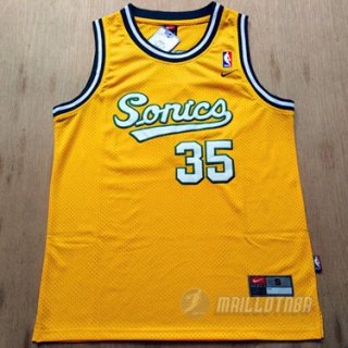 Maillot Seattle Supersonics Durant Sonics #35 Jaune