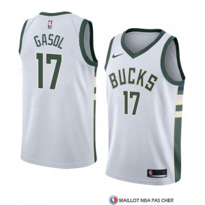 Maillot Milwaukee Bucks Bucks Pau Gasol Association 2018 Blanc