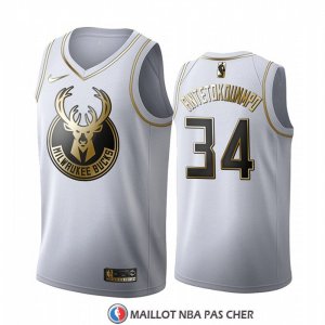 Maillot Golden Edition Milwaukee Bucks Giannis Antetokounmpo Blanc