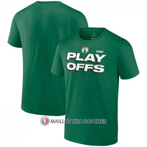 Maillot Manche Courte Boston Celtics 2023 NBA Playoffs Vert