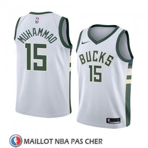 Maillot Milwaukee Bucks Shabazz Muhammad No 15 Association 2018 Blanc