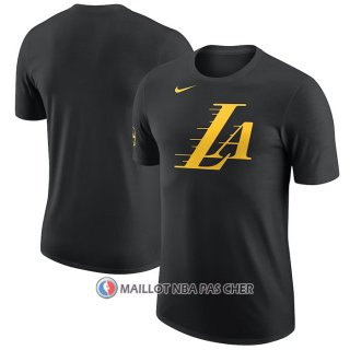 Maillot Manche Courte Los Angeles Lakers Ville 2023-24 Noir