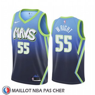Maillot Dallas Mavericks Delon Wright Ville Edition Bleu