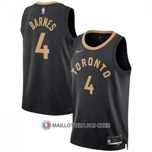 Maillot Tornto Raptors Scottie Barnes NO 4 Ville 2022-23 Noir