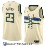 Maillot Milwaukee Bucks Sterling Brown No 23 Ciudad 2018 Crema