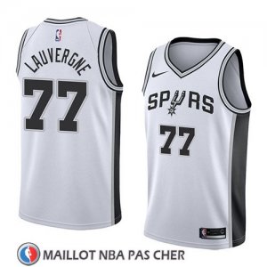 Maillot San Antonio Spurs Joffrey Lauvergne No 77 Association 2018 Blanc