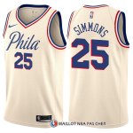 Maillot Philadelphia 76ers Ben Simmons Ville 25 Creme