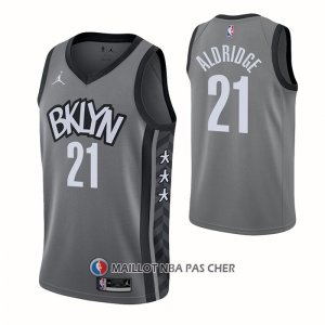 Maillot Brooklyn Nets Lamarcus Aldridge NO 21 Statement 2021 Gris