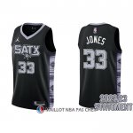 Maillot San Antonio Spurs Tre Jones NO 33 Statement 2022-23 Noir