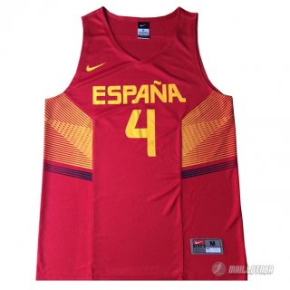 Maillot Pau Gasol Espana 2014 #4 Rouge