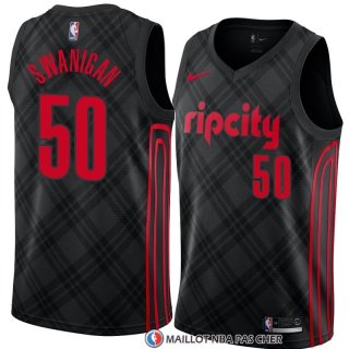 Maillot Portland Trail Blazers Caleb Swanigan Ville 2018 Noir