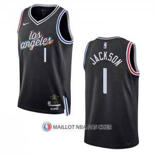 Maillot Los Angeles Clippers Reggie Jackson NO 1 Ville 2022-23 Noir