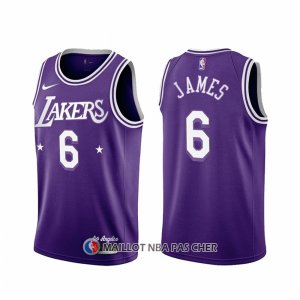 Maillot Los Angeles Lakers LeBron James NO 6 Ville 2021-22 Volet